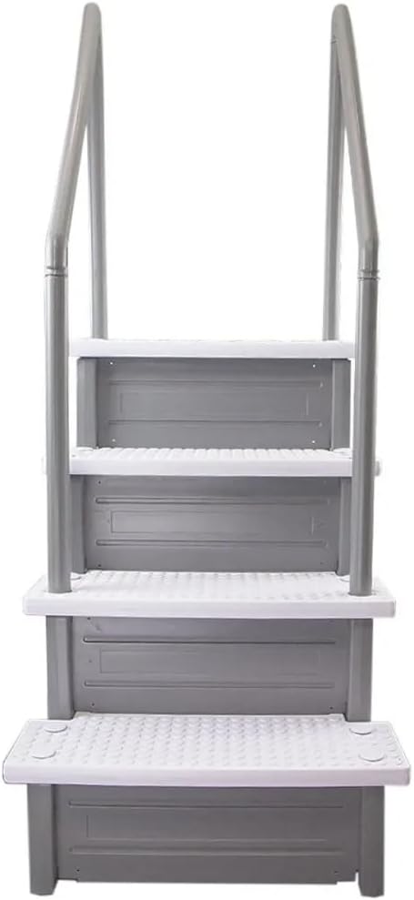 2026 Select Anti-Slip in-Pool Steps | Gray | for Above Ground Swimming Pools | Can Mount to Decks 48′′ to 54′′ H | Safety Stairs Capacity Up to 300 lbs