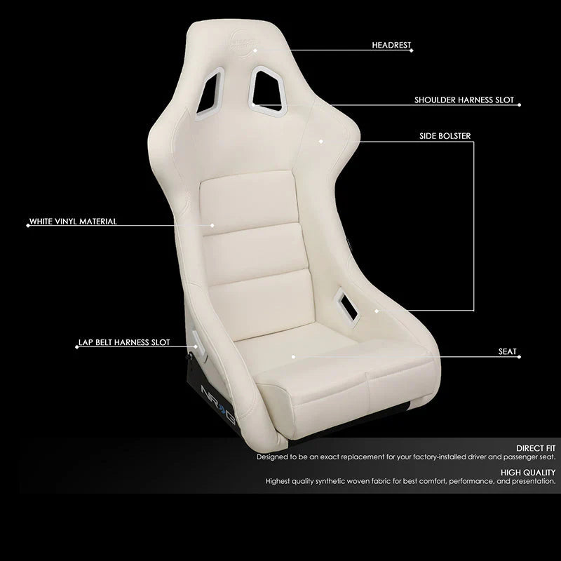 Large Size Fiberglass Fixed Back Bucket Racing Seat Universal