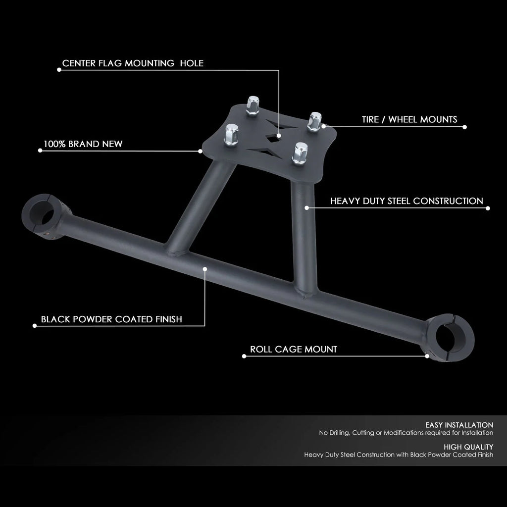 Rear Upper Roll Cage Spare Tire Carrier Mount 14-19 Polaris RZR XP 1000 XP 4