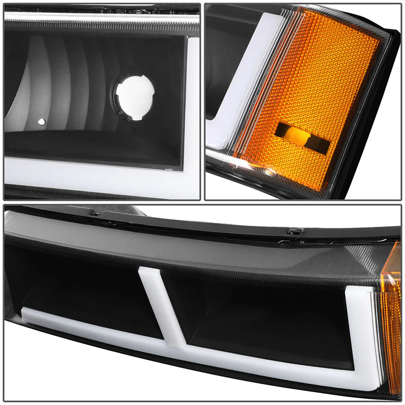 LED DRL Headlights 03-06 Chevy Avalanche Silverado 1500-3500 / HD