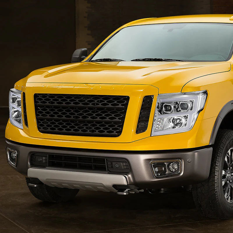 LED DRL Projector Headlights 17-22 Nissan Titan, 16-22 Titan XD