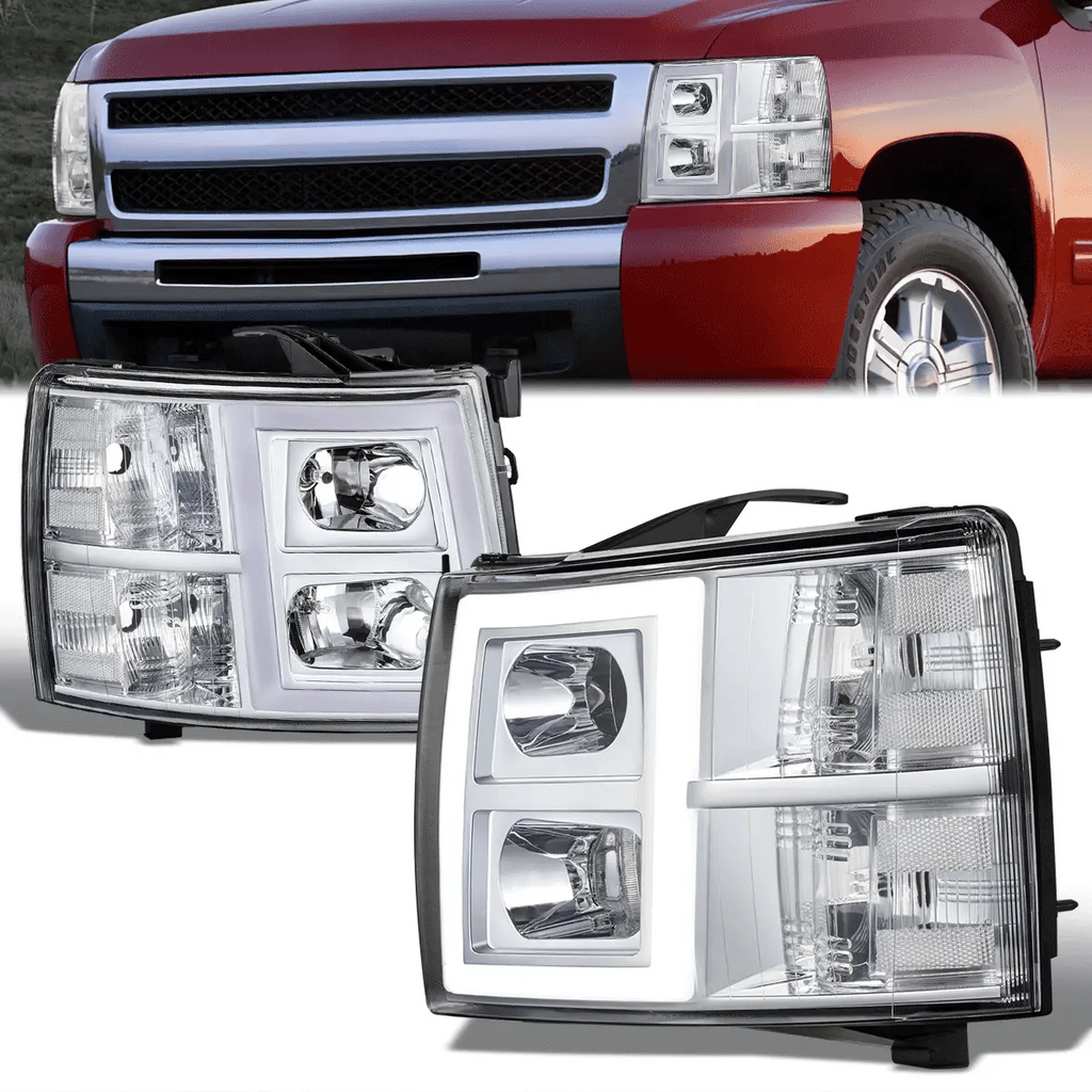 LED DRL Headlights 07-13 Chevy 1500 2500HD 3500