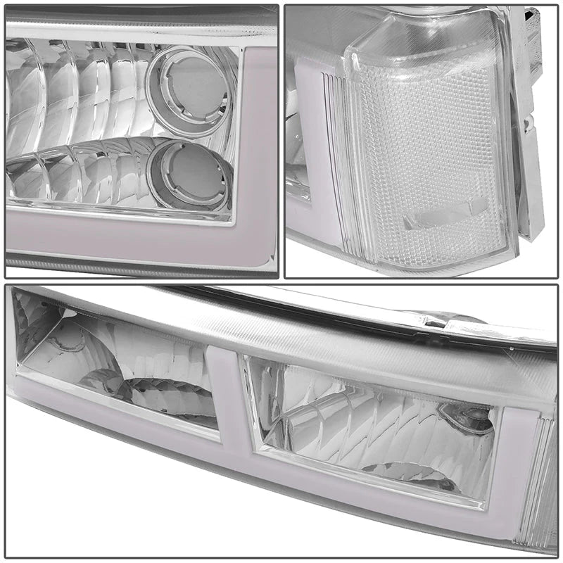 LED DRL Headlights 03-06 Chevy Avalanche Silverado 1500-3500 / HD