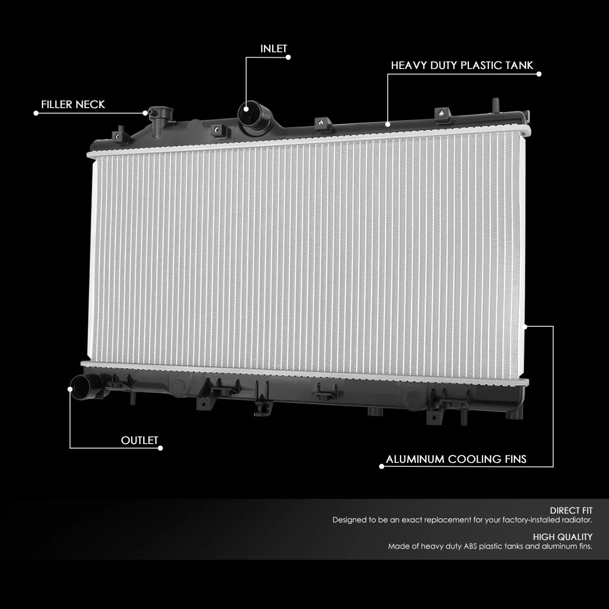 13425 Replacement Radiator 14-18 Subaru Forester 2.5L