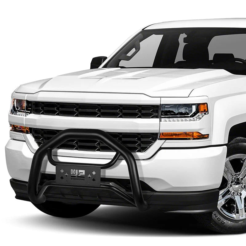 07-18 Chevy Silverado GMC Sierra 1500 Front Bumper Grille Guard - Carbon Steel