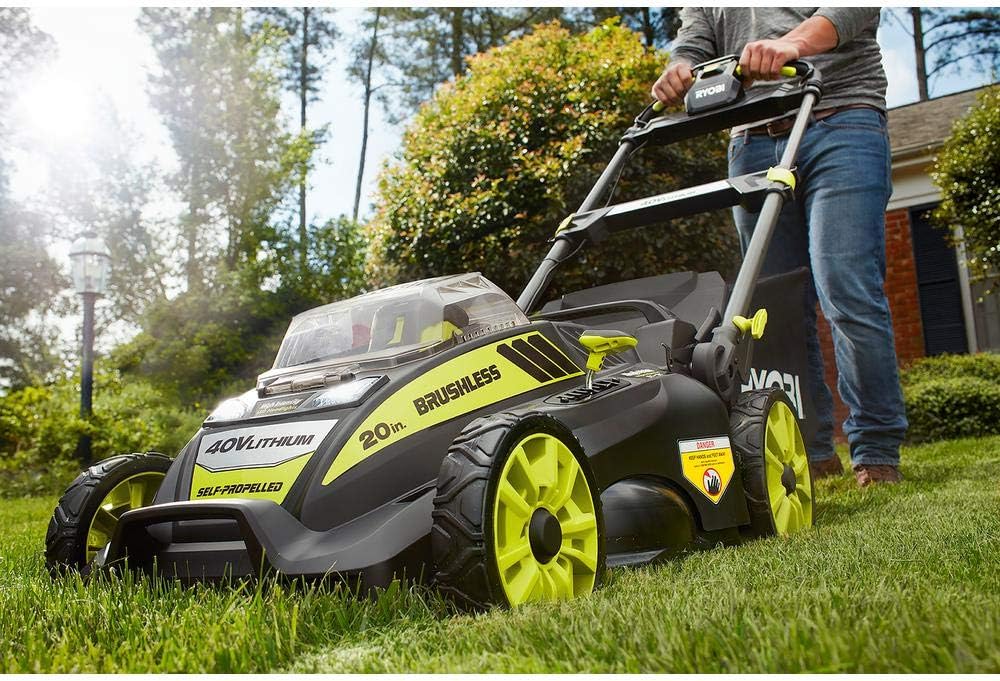2026 20" RY40190 40-Volt Brushless Lithium-Ion Cordless Battery Self Propelled Lawn Mower with 5.0 Ah Battery and Charger Included