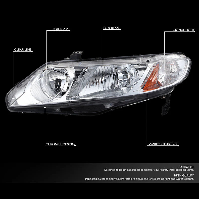 Factory Style Headlights 06-11 Honda Civic