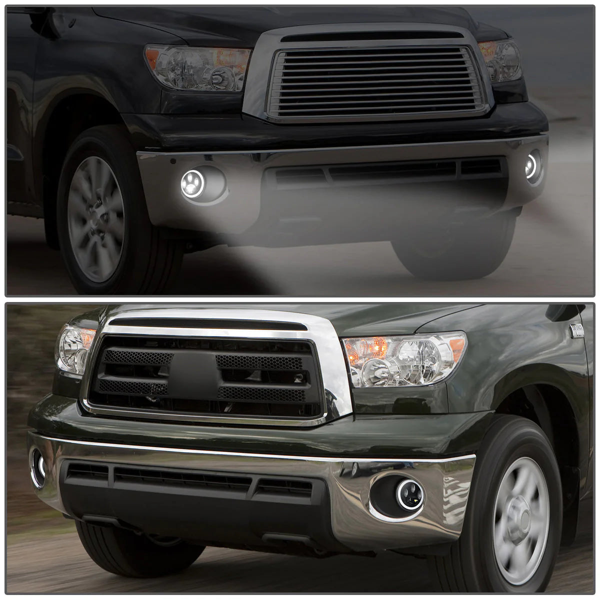 LED Halo Projector Fog Lights w/ Switch Bezels 07-13 Toyota Tundra , 05-11 Tacoma
