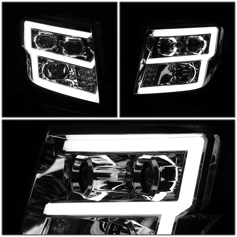 LED DRL Projector Headlights 17-22 Nissan Titan, 16-22 Titan XD