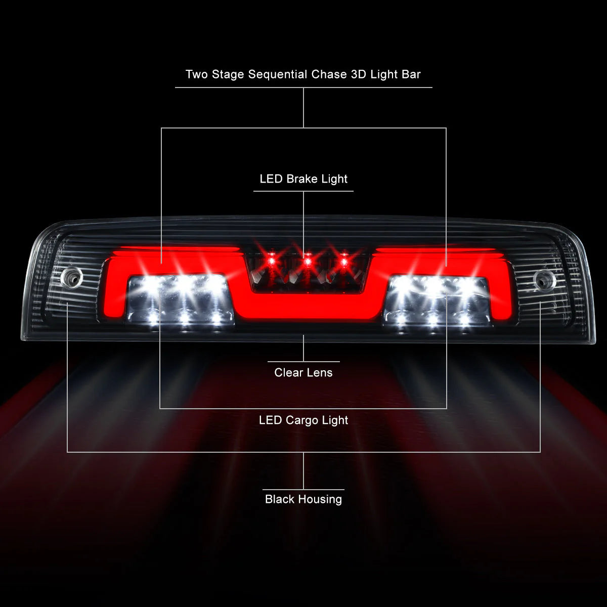 LED Sequential 3rd Brake Light 09-10 Dodge Ram 1500 - 3500, 11-22 Ram 1500 - 3500
