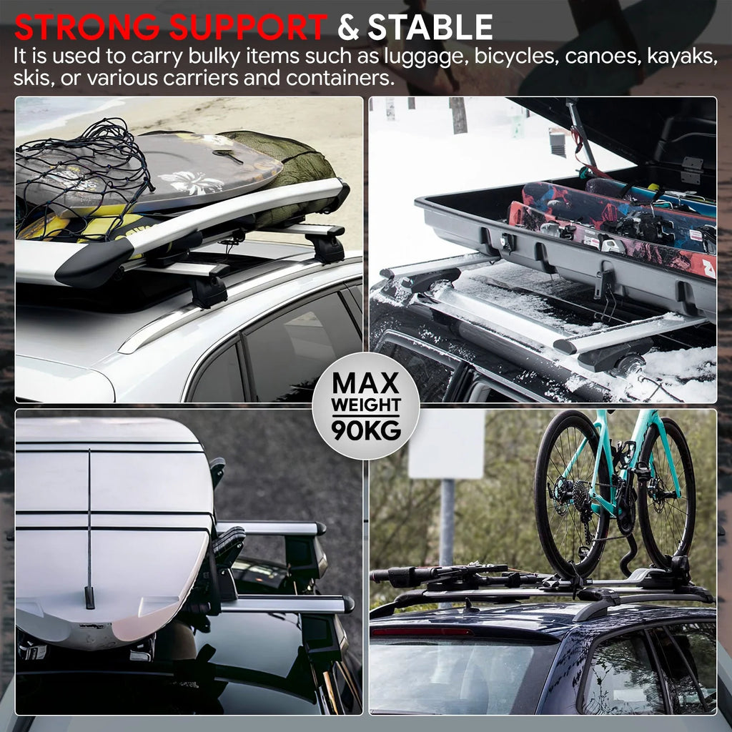 49 in. Adjustable Roof Rack Cargo CarrierCross Bar Fits Vehicles w/ Non Round Roof Rails