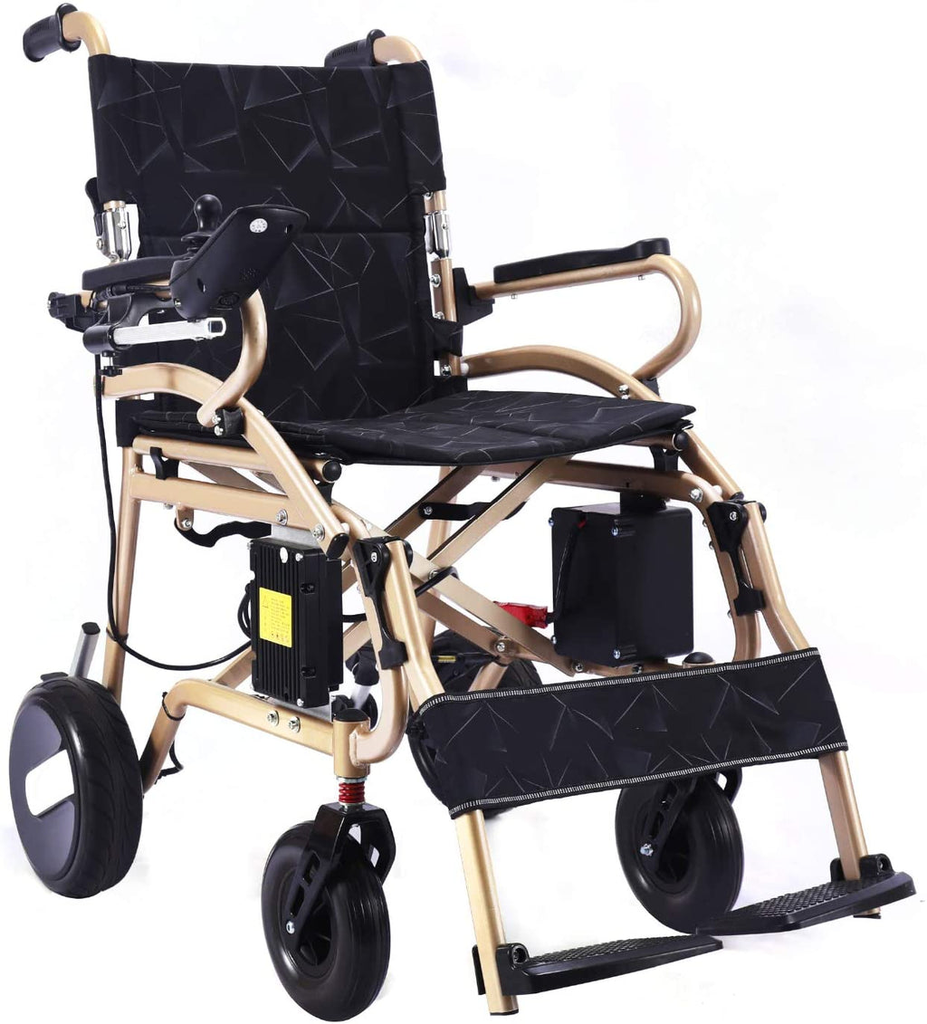 2026 2020 Model Wide Seats Fold & Travel Lightweight Wheelchair Motor Motorized Wheelchairs Electric Silla De Ruedas Power Wheelchair Power Scooter Aviation Travel Safe Heavy Duty Mobility Aids Chair