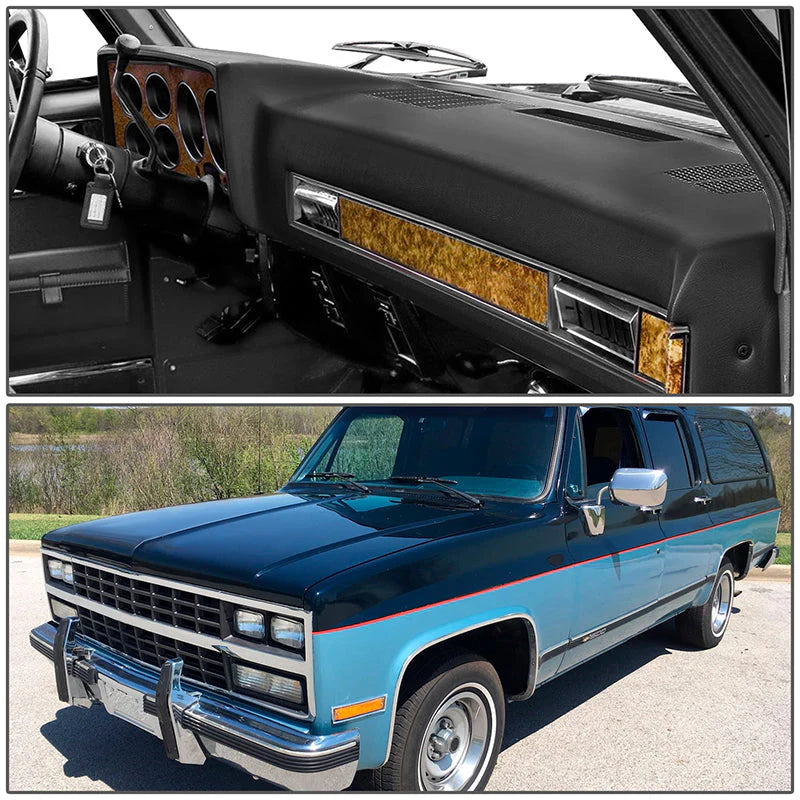 Black Dash Cap Cover Bezel Overlay 81-86 Chevy C/K 10 20 30, GMC 1500 2500 3500