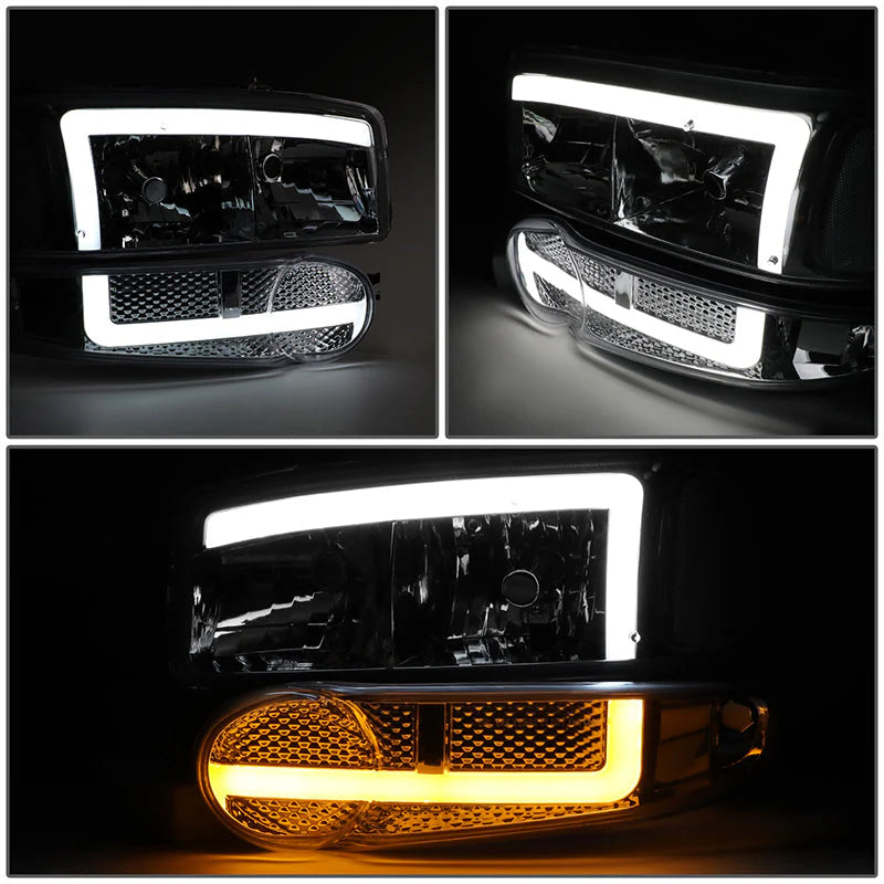 LED DRL Switchback Headlights 01-06 GMC Sierra 1500 Yukon Denali
