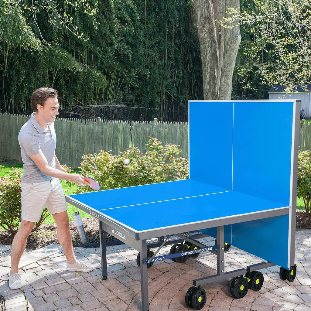 2026 Plus Outdoor Table Tennis Table with Weatherproof Net, 9×5 ft, Foldable, Aluminum Surface