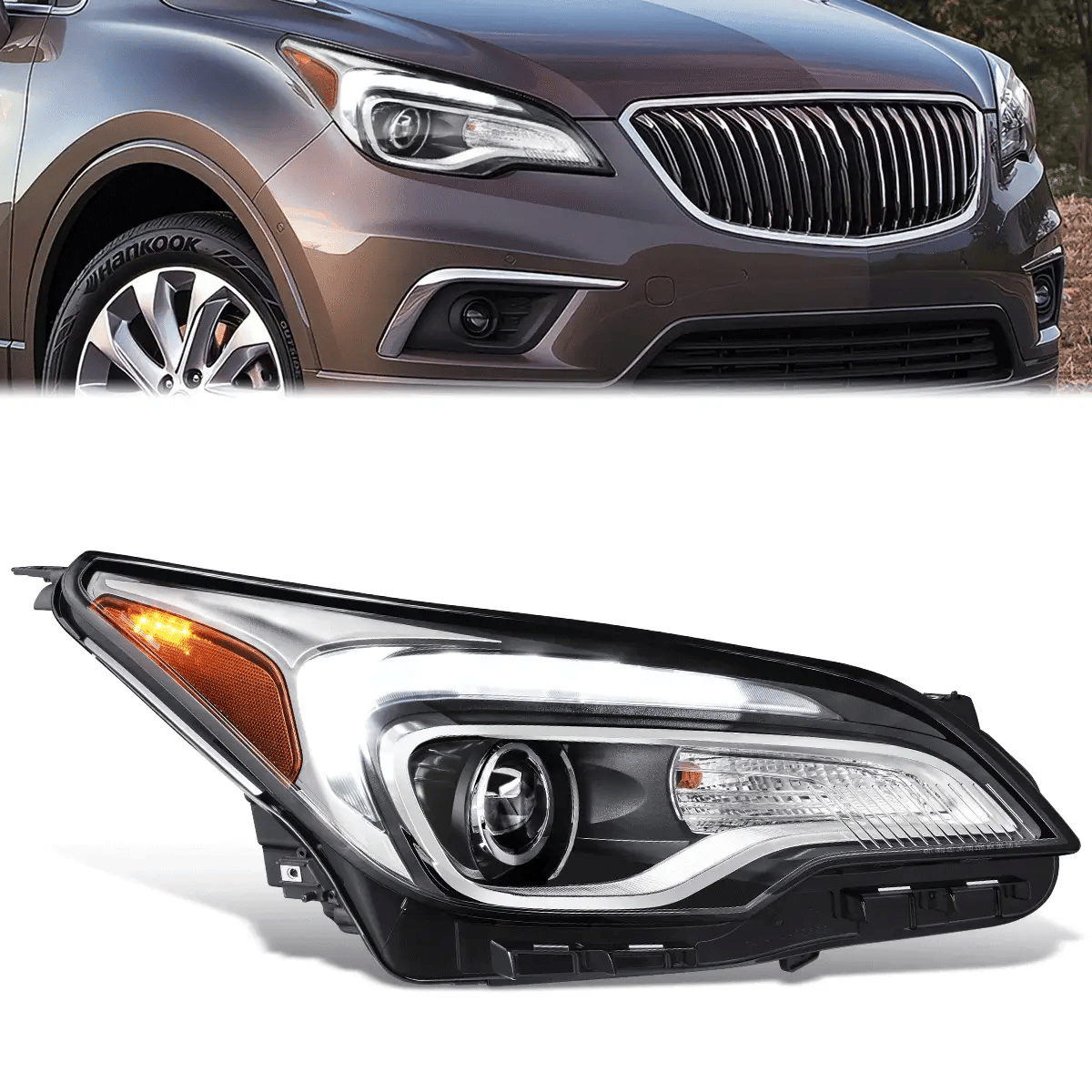 LED DRL ProjectorHeadlight (Right) 16-18 Buick Envision