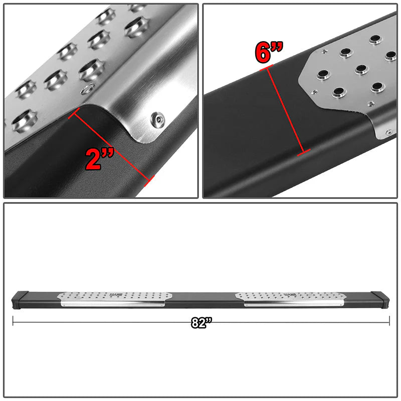 6.5 in. Wide Flat Step Running Boards 11-22 Ram 1500 2500 3500 4Dr Crew Cab
