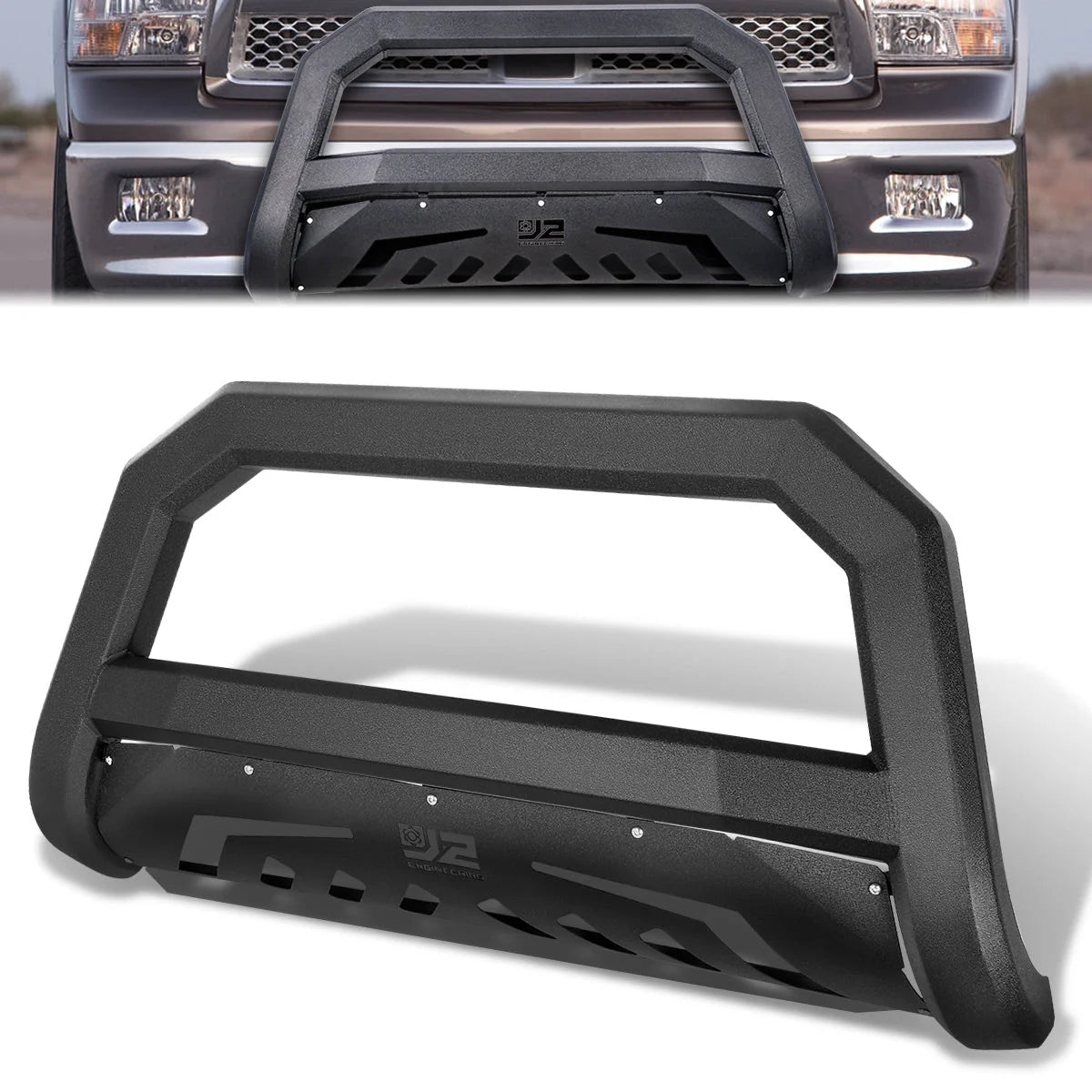 09-22 Ram 1500 (Classic) Diagonal Slat Front Bumper Grille Guard - Carbon Steel