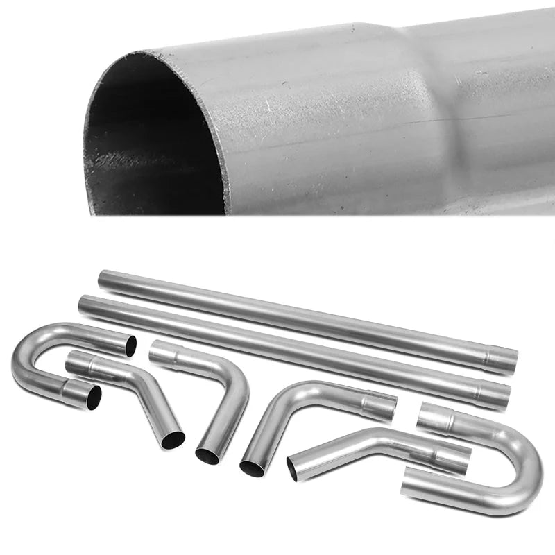 8Pcs 2.5 in. OD Custom Exhaust Tubing Mandrel Bend Pipe Straight & U-Bend Piping Kit