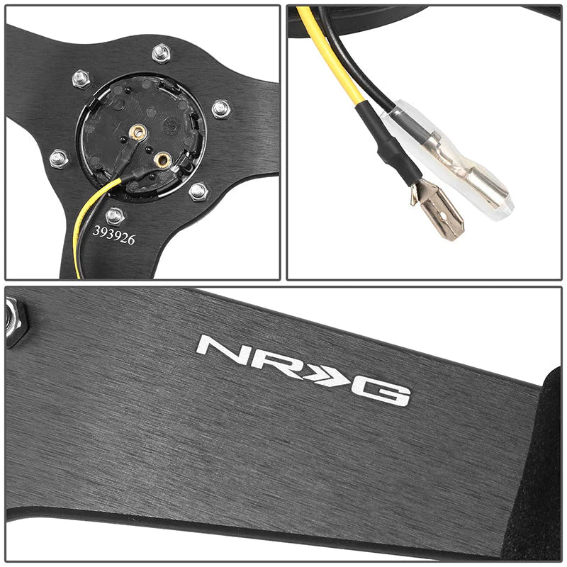 350mm 1 in. Deep Dish Suede Grip Steering Wheel Universal
