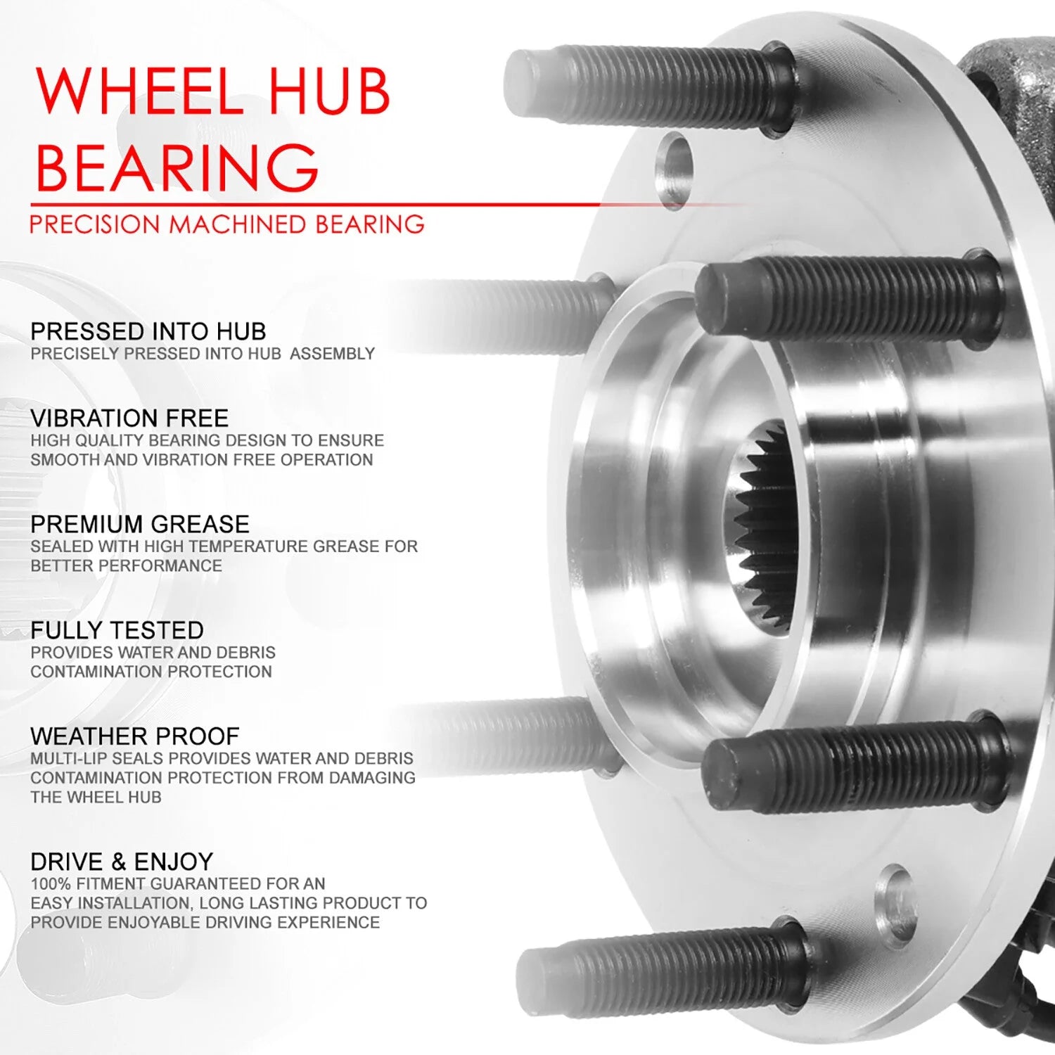Front Wheel Bearing & Hub Assembly 11-22 Dodge Durango, 11-21 Jeep Grand Cherokee RWD
