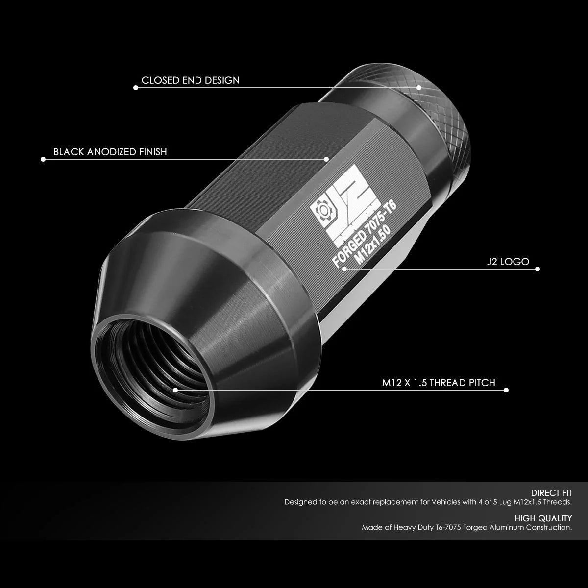 20 Pcs Closed End Aluminum Lug Nuts[A Variety Of Color Options] Universal