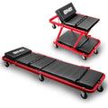 2 in 1 Foldable Roller Seat Creeper Mechanic Stool - 47.24 in. x 17.91 in. x 5.9 in.