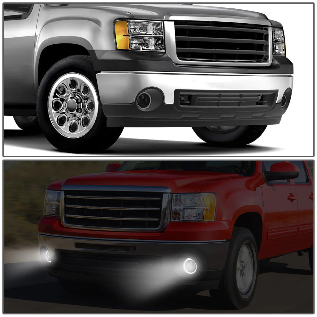 LED Halo Projector Fog Lights w/ Switch Wiring Harnesses 07-14 GMC Sierra 1500 2500 3500