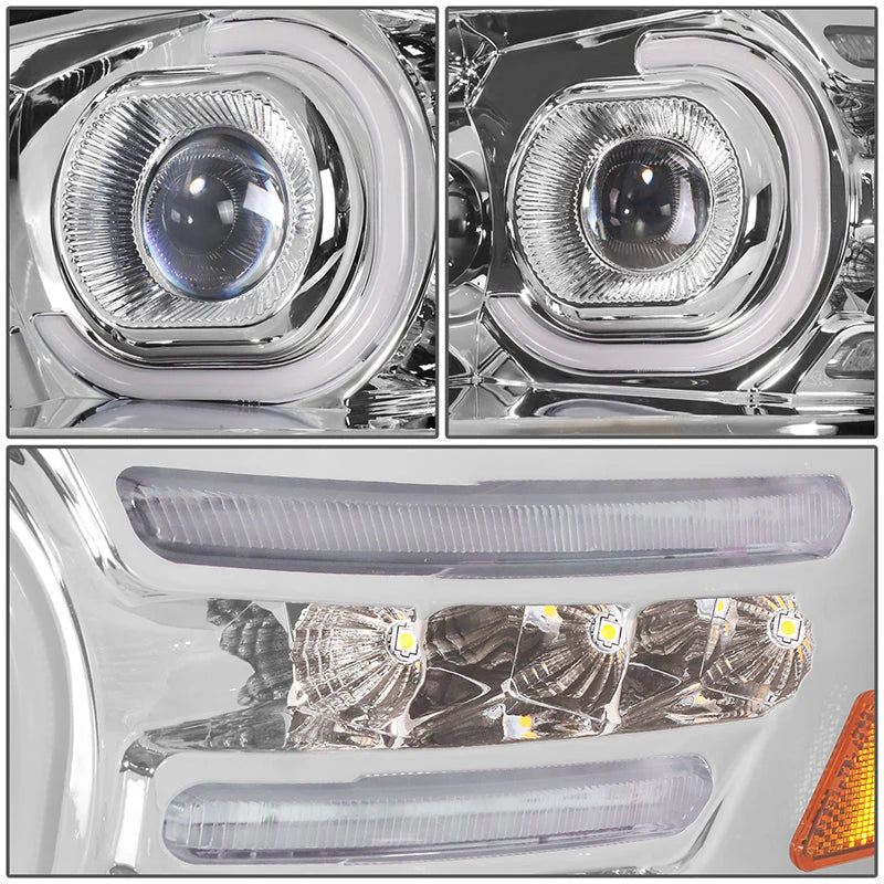 LED DRL Halo Projector Headlights 10-20 Peterbilt 337 348