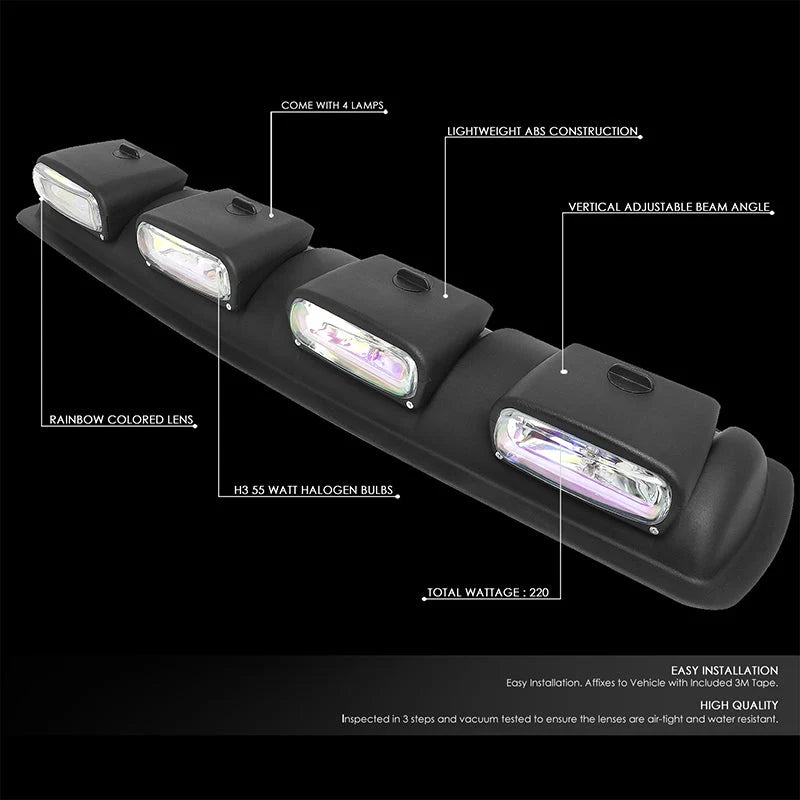 Amber Lens Roof Mounted Fog Light w/ Switch 38 in. X 9 in. X 4 in.