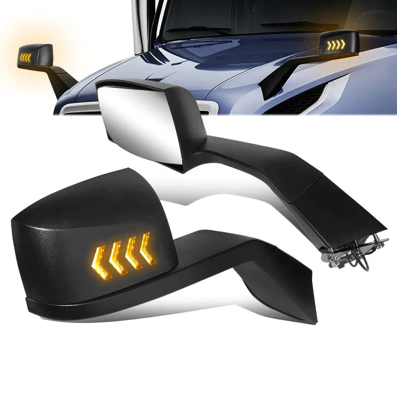 Performance Series Side Hood Mirrors (Black) 18-21 Volvo VNL 300, 400, 740, 760, 860