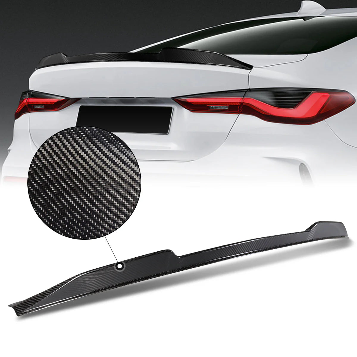 M4 Duck Bill Carbon Fiber Rear Trunk Lid Spoiler 21-22 BMW 430i M440i xDrive G22 M4