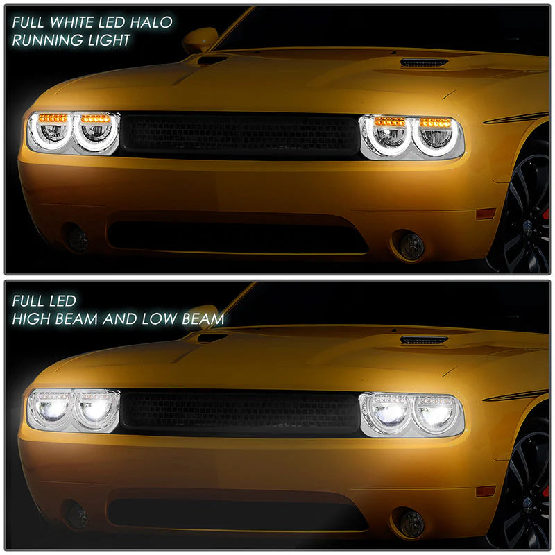 LED DRL Halo Headlights 08-14 Dodge Challenger