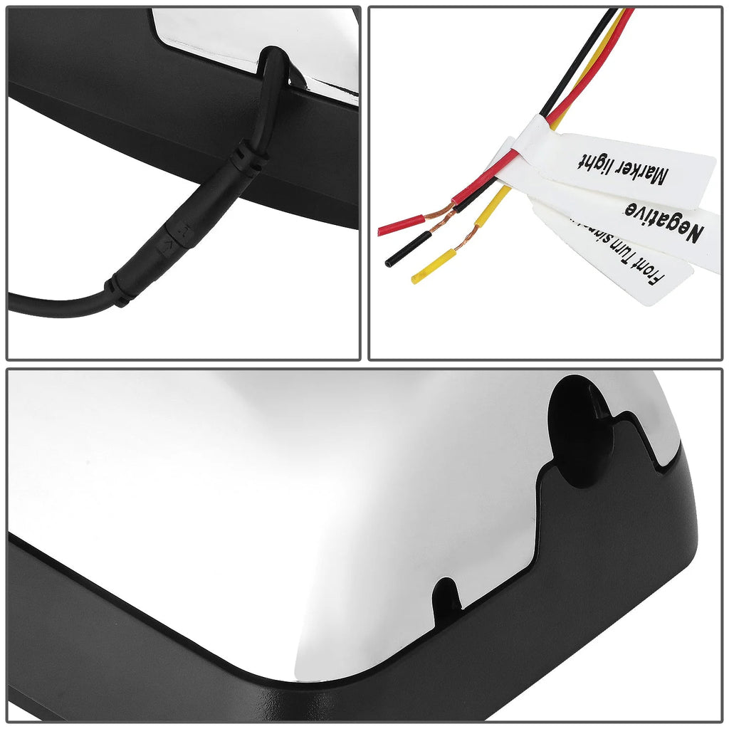 Performance Series Side Hood Mirrors (Black) 05-21 Hino 145, 238, 268, 338, 358, L6, XL7