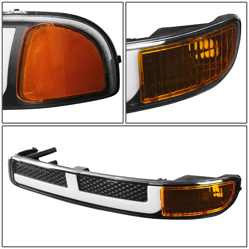 LED DRL Switchback Headlights 99-06 GMC Sierra 1500-3500 Yukon