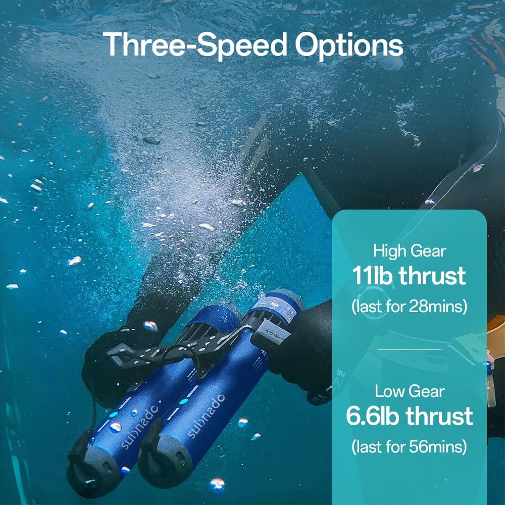2026 Waydoo Subnado Underwater Scooter Lite, Water Sports Diving Scooter with Removable Handle, Compact and Portable Water Scooter for Adults&Kids, Scuba Diving Snorkeling Sea Scooter Multiple Uses, Blue
