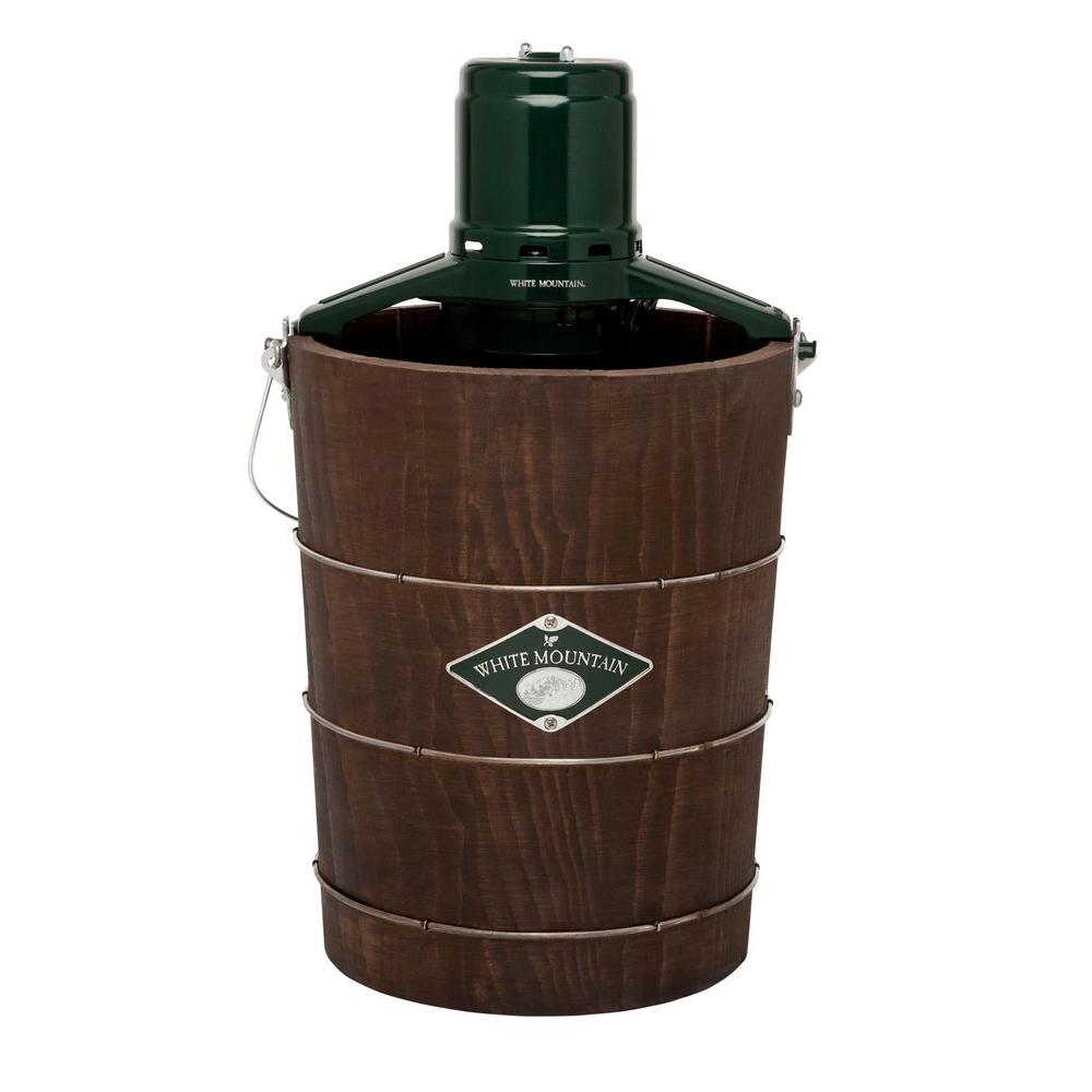 2026 White Mountain 6 Qt. Green and Brown Electric Ice Cream Maker