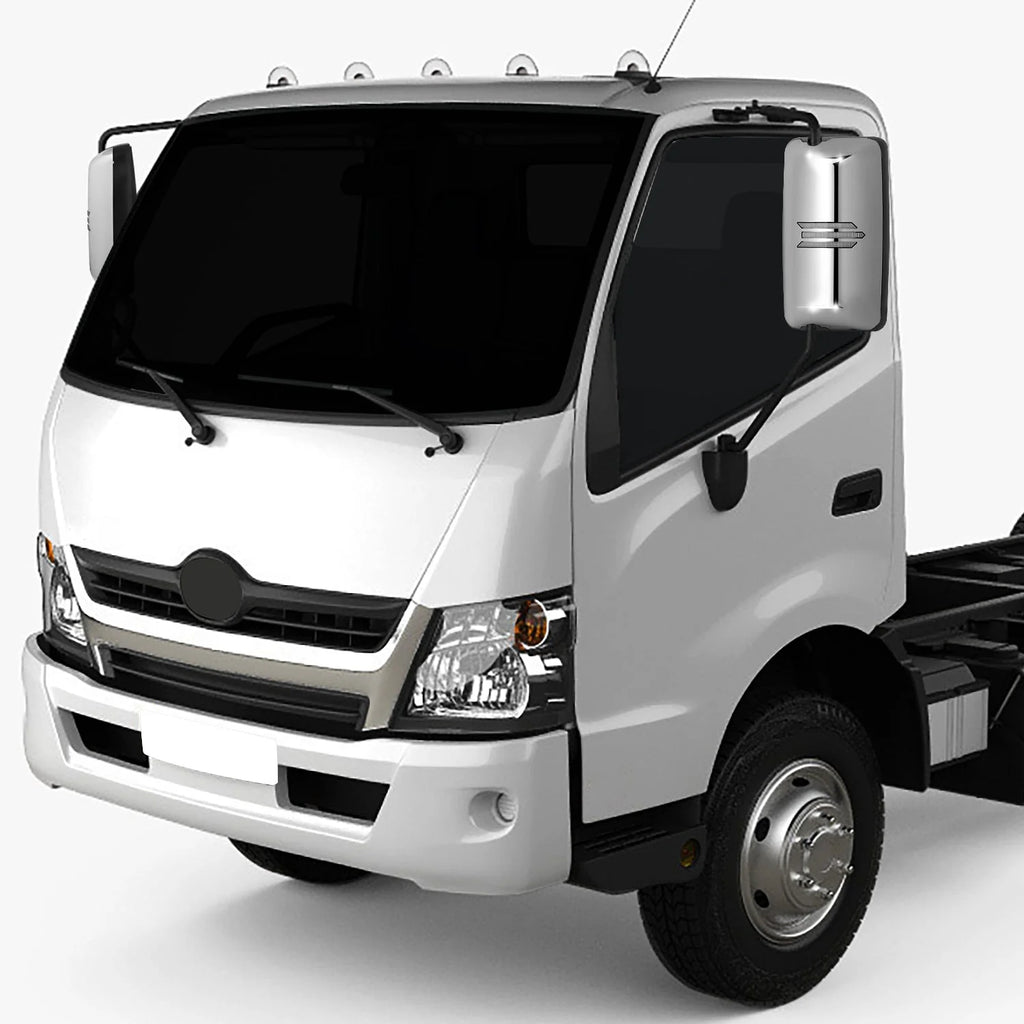Performance Series Side Hood Mirrors (Black) 05-21 Hino 145, 238, 268, 338, 358, L6, XL7