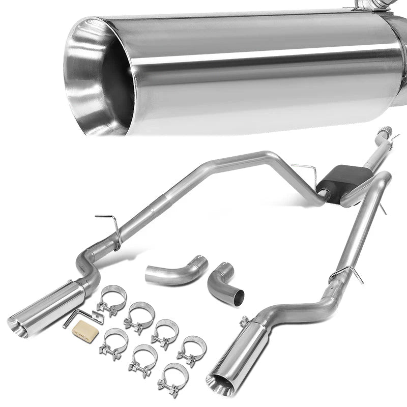 Cat-Back Exhaust w/3.5 in. OD Stainless Steel Muffler Tip 14-19 Chevy Silverado GMC Sierra 1500 LD Limited 4.3L 5.3L