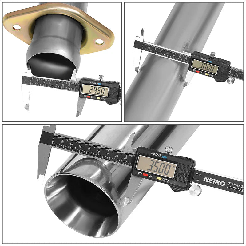 Cat-Back Exhaust w/3.5 in. OD Stainless Steel Muffler Tip 15-20 Ford F-150 2.7L 3.5L 5.0L