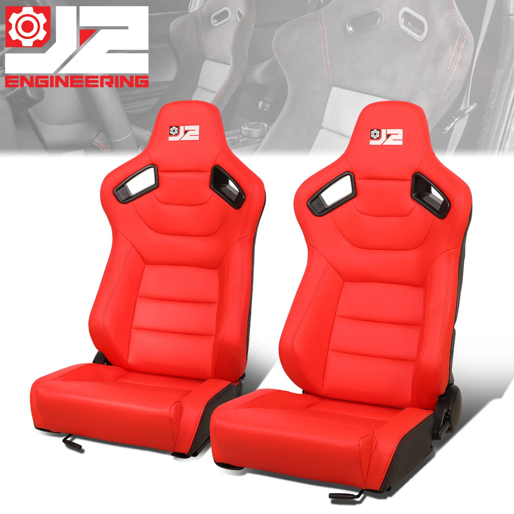 38 in. H X 21 in. W X 23 in. D Pair Reclinable Synthetic Leather Bucket Racing Universal