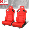 38 in. H X 21 in. W X 23 in. D Pair Reclinable Synthetic Leather Bucket Racing Universal