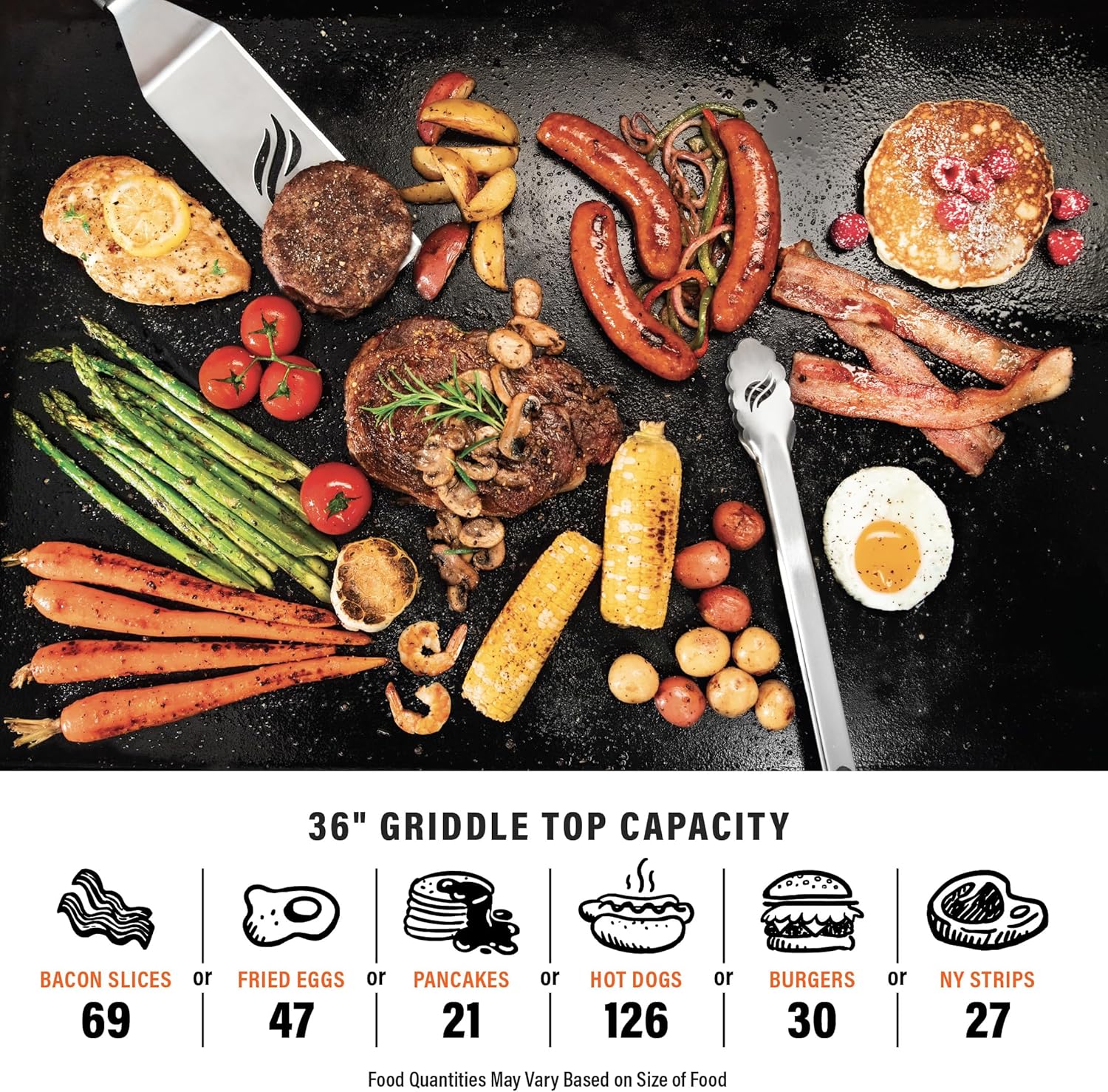 2026 Blackstone 2310 Iron-Forged 36" Omnivore Griddle – Premium Powder-Coated Steel with Reinforced Hood, Black Finish