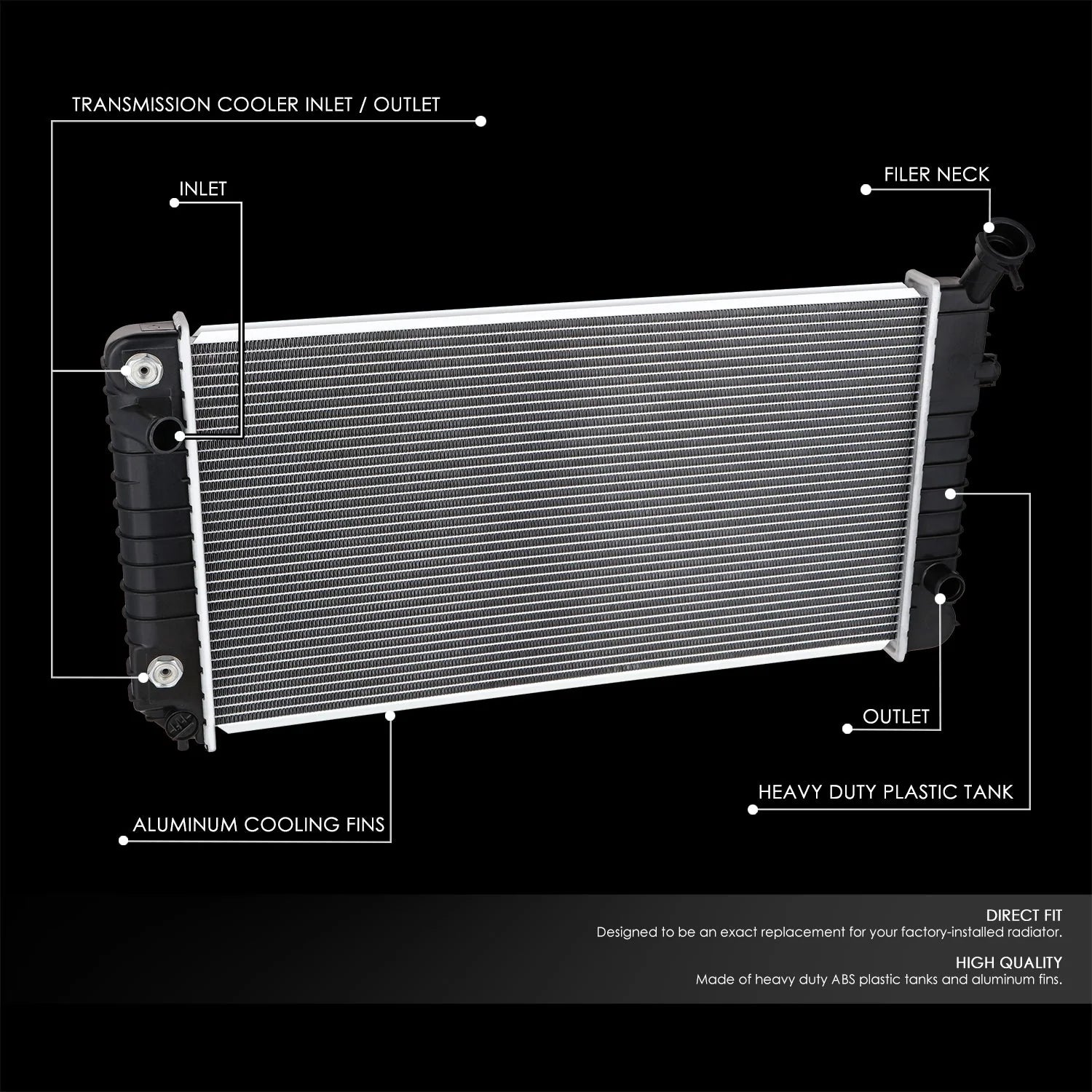 1216 Replacement Radiator 91-94 Chevy Lumina, 92-93 Pontiac Grand Prix