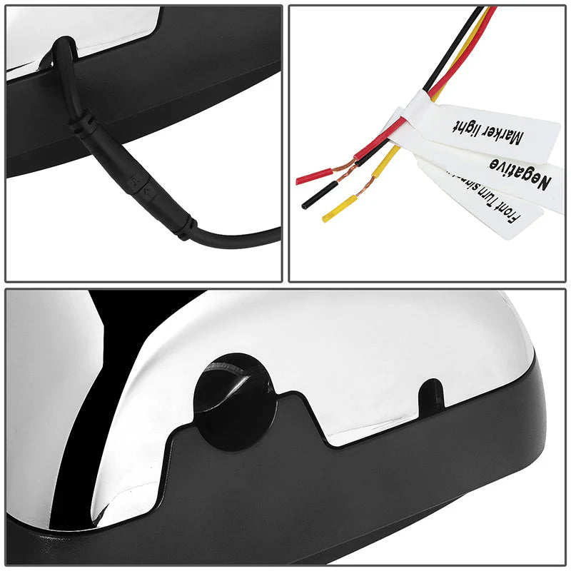 Performance Series Side Hood Mirrors (Black) 05-21 Hino 145, 238, 268, 338, 358, L6, XL7