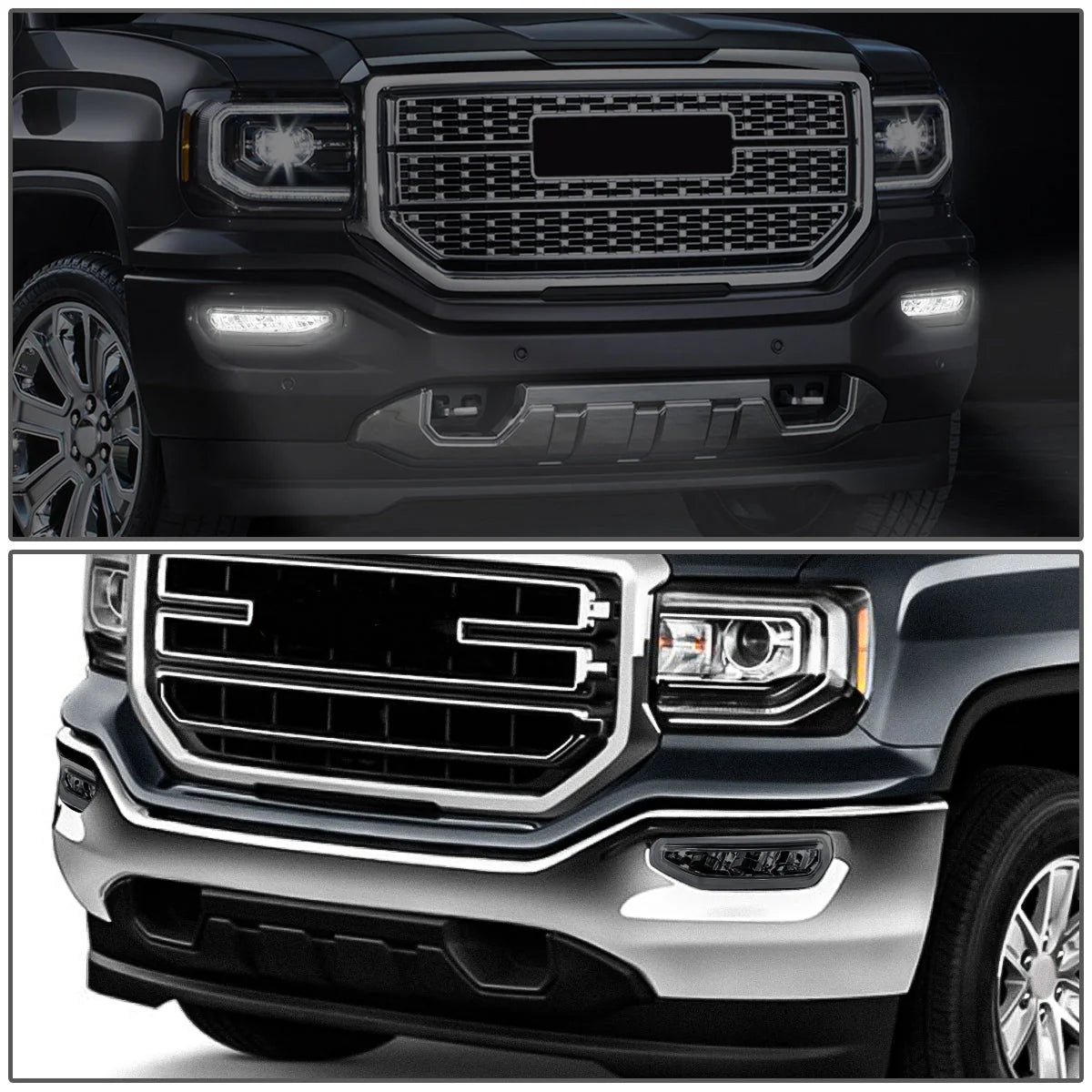 LED Fog Lights w/ Switch Wiring Harnesses 16-19 GMC Sierra 1500 (Limited)