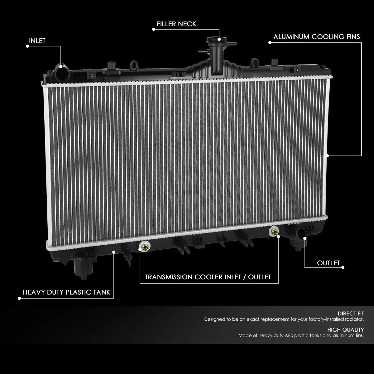 13341 Replacement Radiator 12-15 Chevy Camaro 3.6L AT