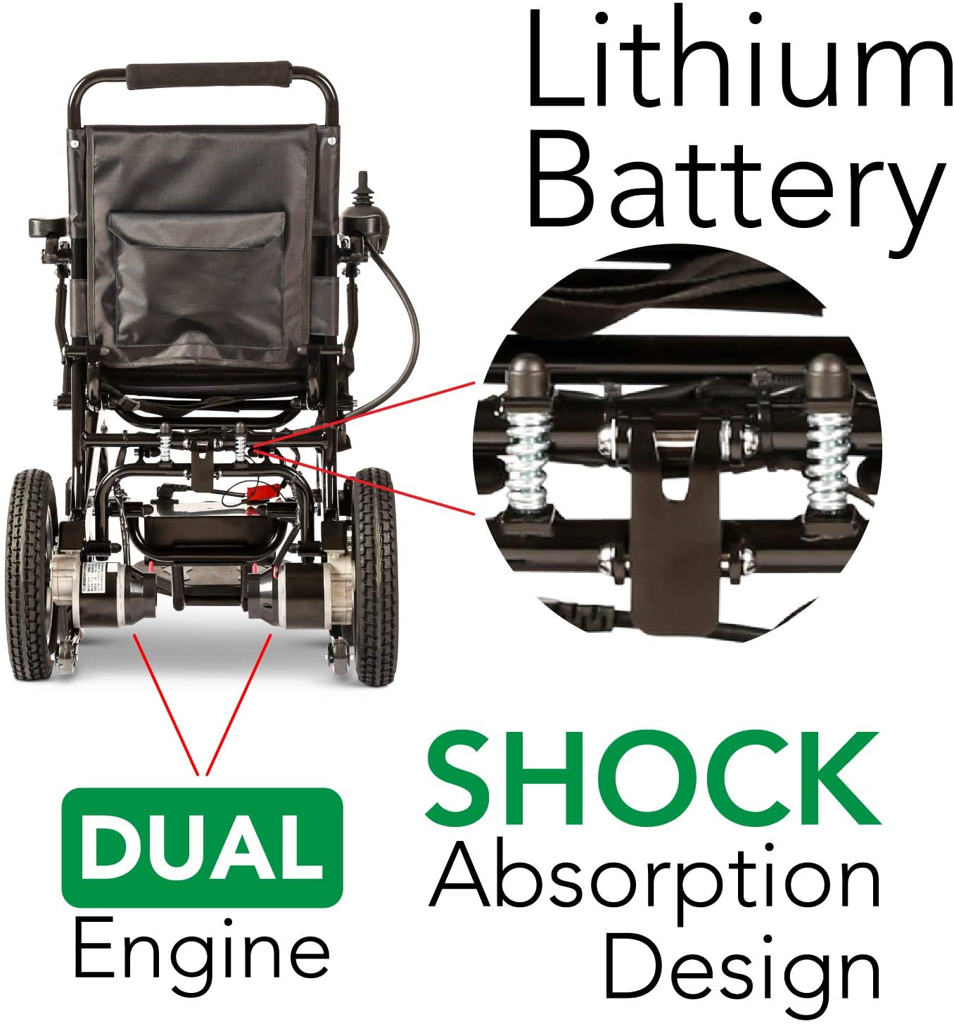 2026 2020 New Folding Ultra Lightweight Electric Power Wheelchair, Silla de Ruedas Electrica, FDA Approved and Air Travel Allowed, Heavy Duty, Mobility Motorized, Portable Power (17.5′′ Seat Width)
