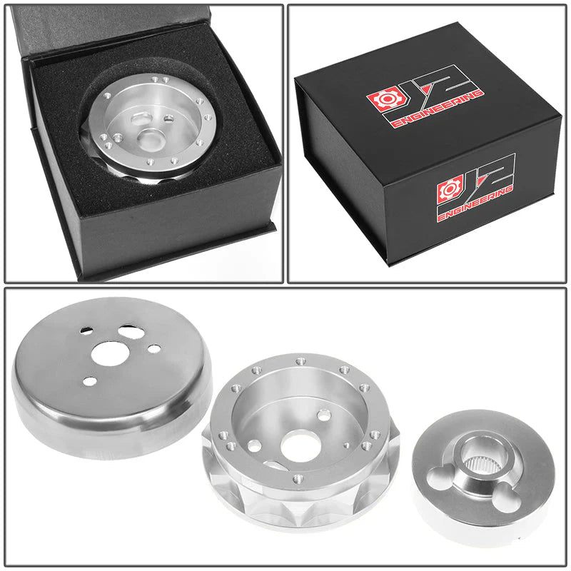 65-69 Ford Mustang 67-74 Bronco Aluminum Steering Wheel Hub Adapter - Silver
