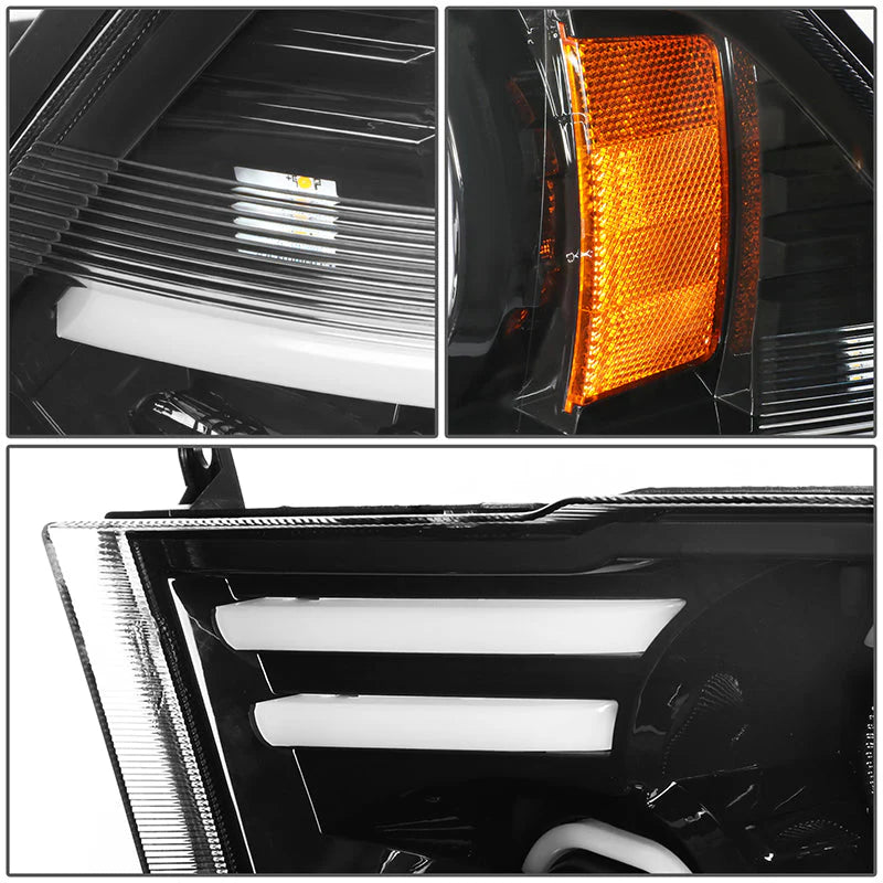 LED DRL Halo Projector Headlights 10-18 Ram 1500-3500, 2009 Dodge Ram 1500
